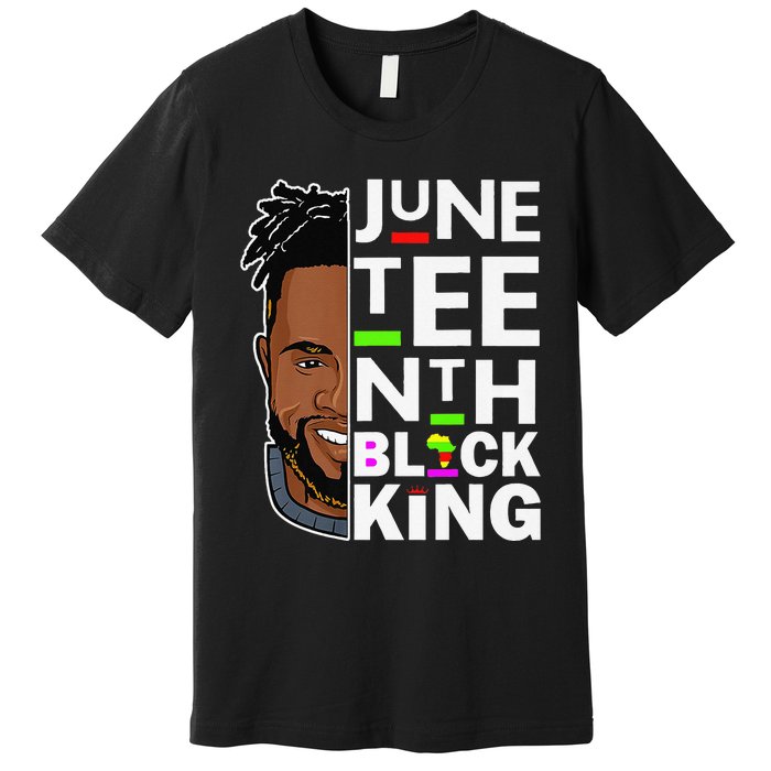 Juneteenth Black King Melanin Father Dad Son Dad Da Premium T-Shirt