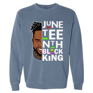 Juneteenth Black King Melanin Father Dad Son Dad Da Garment-Dyed Sweatshirt