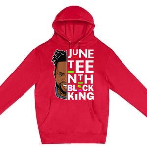 Juneteenth Black King Melanin Father Dad Son Dad Da Premium Pullover Hoodie