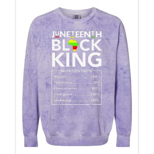 Juneteenth Black King Nutritional Facts Melanin Father Colorblast Crewneck Sweatshirt