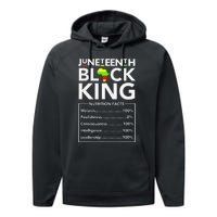 Juneteenth Black King Nutritional Facts Melanin Father Performance Fleece Hoodie