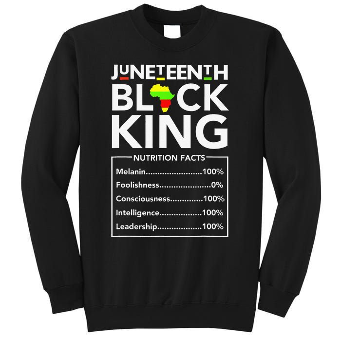 Juneteenth Black King Nutritional Facts Melanin Father Sweatshirt