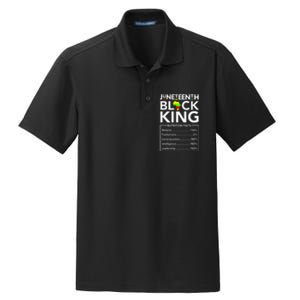 Juneteenth Black King Nutritional Facts Melanin Father Dry Zone Grid Polo