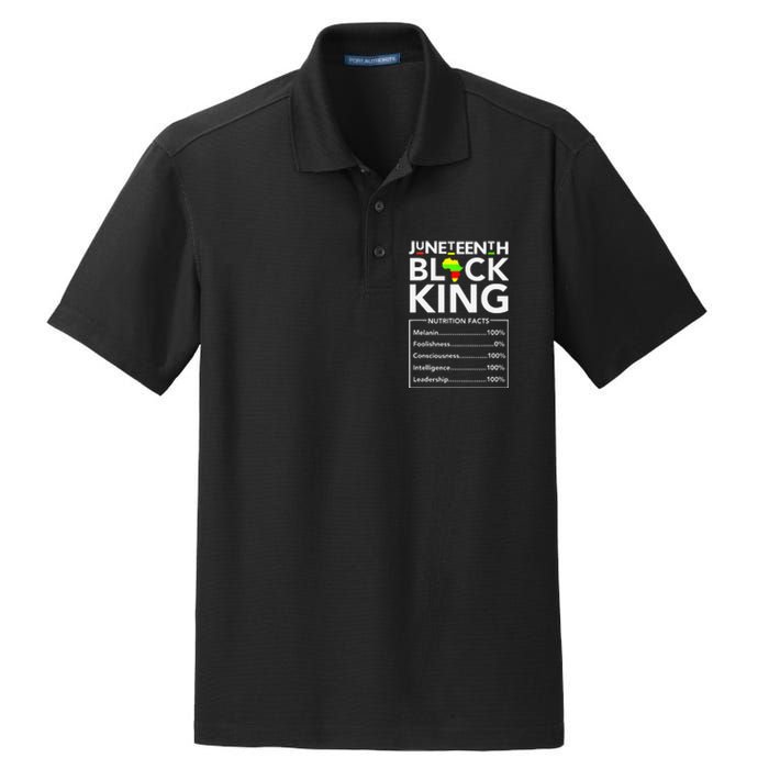 Juneteenth Black King Nutritional Facts Melanin Father Dry Zone Grid Polo