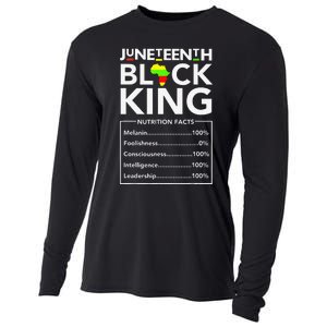 Juneteenth Black King Nutritional Facts Melanin Father Cooling Performance Long Sleeve Crew