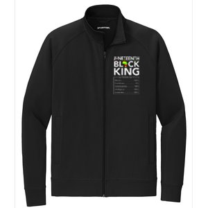 Juneteenth Black King Nutritional Facts Melanin Father Stretch Full-Zip Cadet Jacket