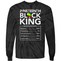 Juneteenth Black King Nutritional Facts Melanin Father Tie-Dye Long Sleeve Shirt