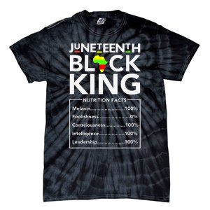 Juneteenth Black King Nutritional Facts Melanin Father Tie-Dye T-Shirt