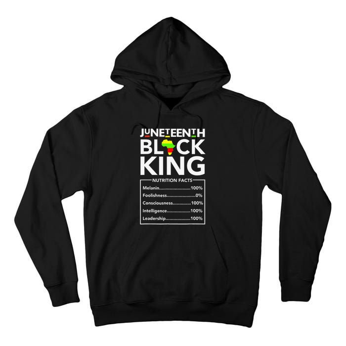 Juneteenth Black King Nutritional Facts Melanin Father Tall Hoodie