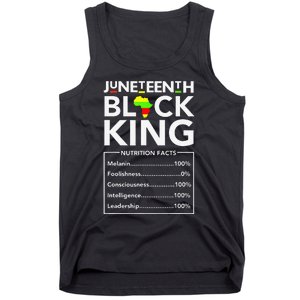 Juneteenth Black King Nutritional Facts Melanin Father Tank Top