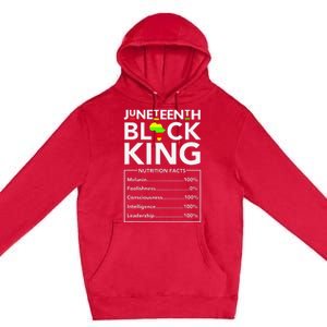 Juneteenth Black King Nutritional Facts Melanin Father Premium Pullover Hoodie