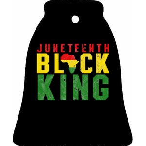 Juneteenth Black King Emancipation Day Melanin Pride Ceramic Bell Ornament