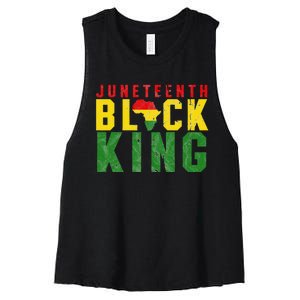 Juneteenth Black King Emancipation Day Melanin Pride Women's Racerback Cropped Tank