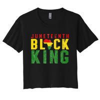 Juneteenth Black King Emancipation Day Melanin Pride Women's Crop Top Tee