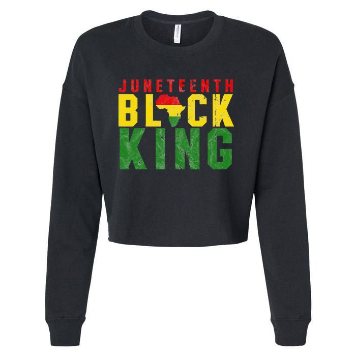 Juneteenth Black King Emancipation Day Melanin Pride Cropped Pullover Crew