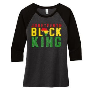 Juneteenth Black King Emancipation Day Melanin Pride Women's Tri-Blend 3/4-Sleeve Raglan Shirt