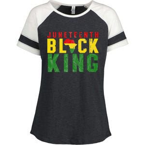 Juneteenth Black King Emancipation Day Melanin Pride Enza Ladies Jersey Colorblock Tee