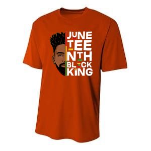 Juneteenth Black King Youth Performance Sprint T-Shirt