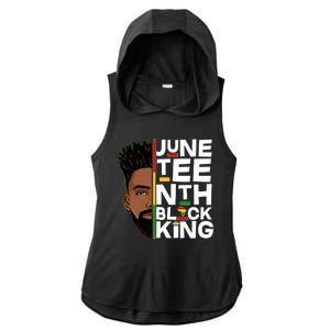 Juneteenth Black King Ladies PosiCharge Tri-Blend Wicking Draft Hoodie Tank