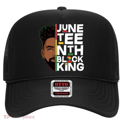 Juneteenth Black King High Crown Mesh Back Trucker Hat