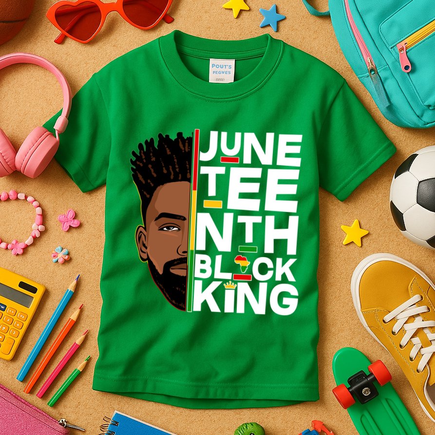 Juneteenth Black King Kids T-Shirt