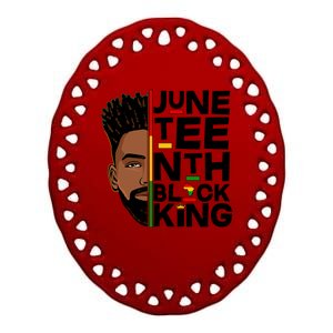 Juneteenth Black King Ceramic Oval Ornament