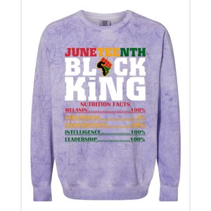 Juneteenth Black King Nutrition Facts African Black Funny Gift Colorblast Crewneck Sweatshirt