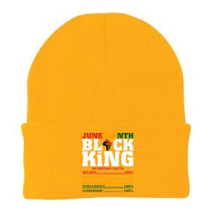 Juneteenth Black King Nutrition Facts African Black Funny Gift Knit Cap Winter Beanie