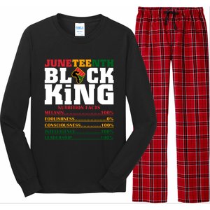 Juneteenth Black King Nutrition Facts African Black Funny Gift Long Sleeve Pajama Set