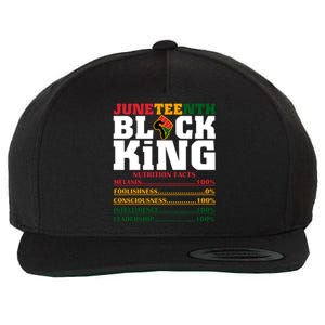 Juneteenth Black King Nutrition Facts African Black Funny Gift Wool Snapback Cap