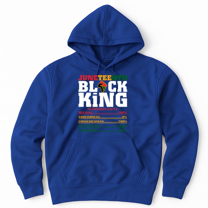 Juneteenth Black King Nutrition Facts African Black Funny Gift Hoodie