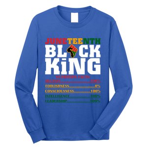 Juneteenth Black King Nutrition Facts African Black Funny Gift Long Sleeve Shirt