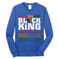 Juneteenth Black King Nutrition Facts African Black Funny Gift Long Sleeve Shirt