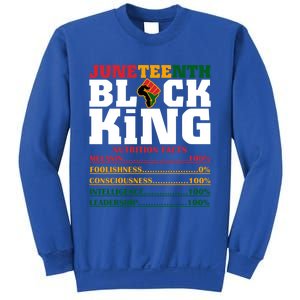 Juneteenth Black King Nutrition Facts African Black Funny Gift Sweatshirt