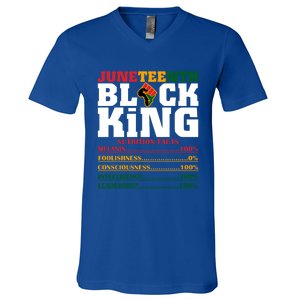 Juneteenth Black King Nutrition Facts African Black Funny Gift V-Neck T-Shirt