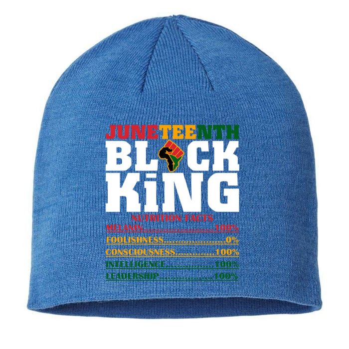 Juneteenth Black King Nutrition Facts African Black Funny Gift Sustainable Beanie