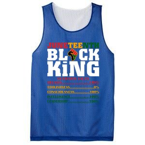 Juneteenth Black King Nutrition Facts African Black Funny Gift Mesh Reversible Basketball Jersey Tank