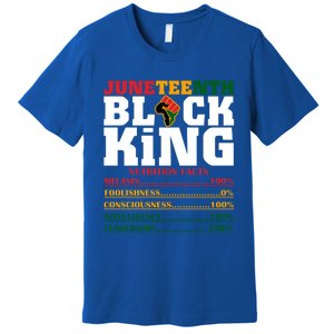 Juneteenth Black King Nutrition Facts African Black Funny Gift Premium T-Shirt