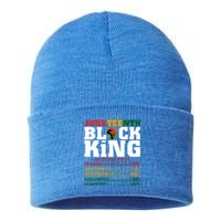 Juneteenth Black King Nutrition Facts African Black Funny Gift Sustainable Knit Beanie