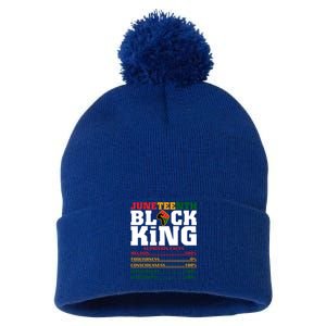 Juneteenth Black King Nutrition Facts African Black Funny Gift Pom Pom 12in Knit Beanie