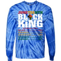 Juneteenth Black King Nutrition Facts African Black Funny Gift Tie-Dye Long Sleeve Shirt