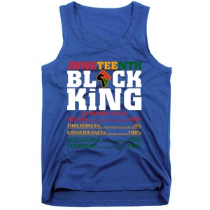 Juneteenth Black King Nutrition Facts African Black Funny Gift Tank Top