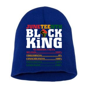 Juneteenth Black King Nutrition Facts African Black Funny Gift Short Acrylic Beanie