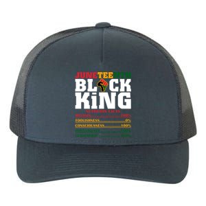 Juneteenth Black King Nutrition Facts African Black Funny Gift Yupoong Adult 5-Panel Trucker Hat