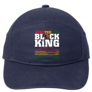 Juneteenth Black King Nutrition Facts African Black Funny Gift 7-Panel Snapback Hat