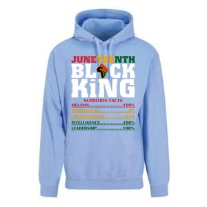 Juneteenth Black King Nutrition Facts African Black Funny Gift Unisex Surf Hoodie