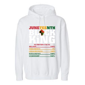 Juneteenth Black King Nutrition Facts African Black Funny Gift Garment-Dyed Fleece Hoodie