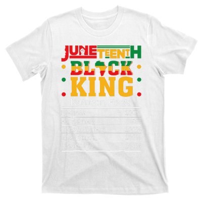 Juneteenth Black King Nutritional Facts Dad Son Fun T-Shirt