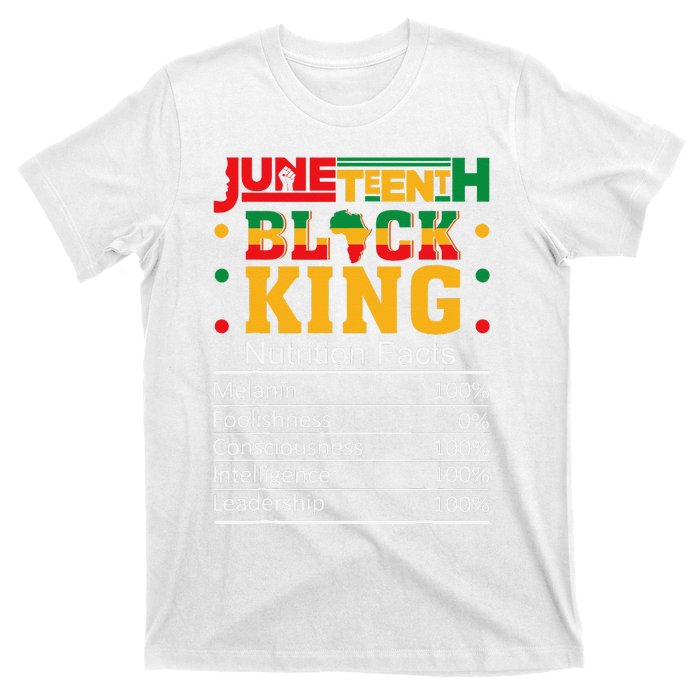 Juneteenth Black King Nutritional Facts Dad Son Fun T-Shirt