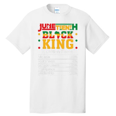 Juneteenth Black King Nutritional Facts Dad Son Fun Tall T-Shirt